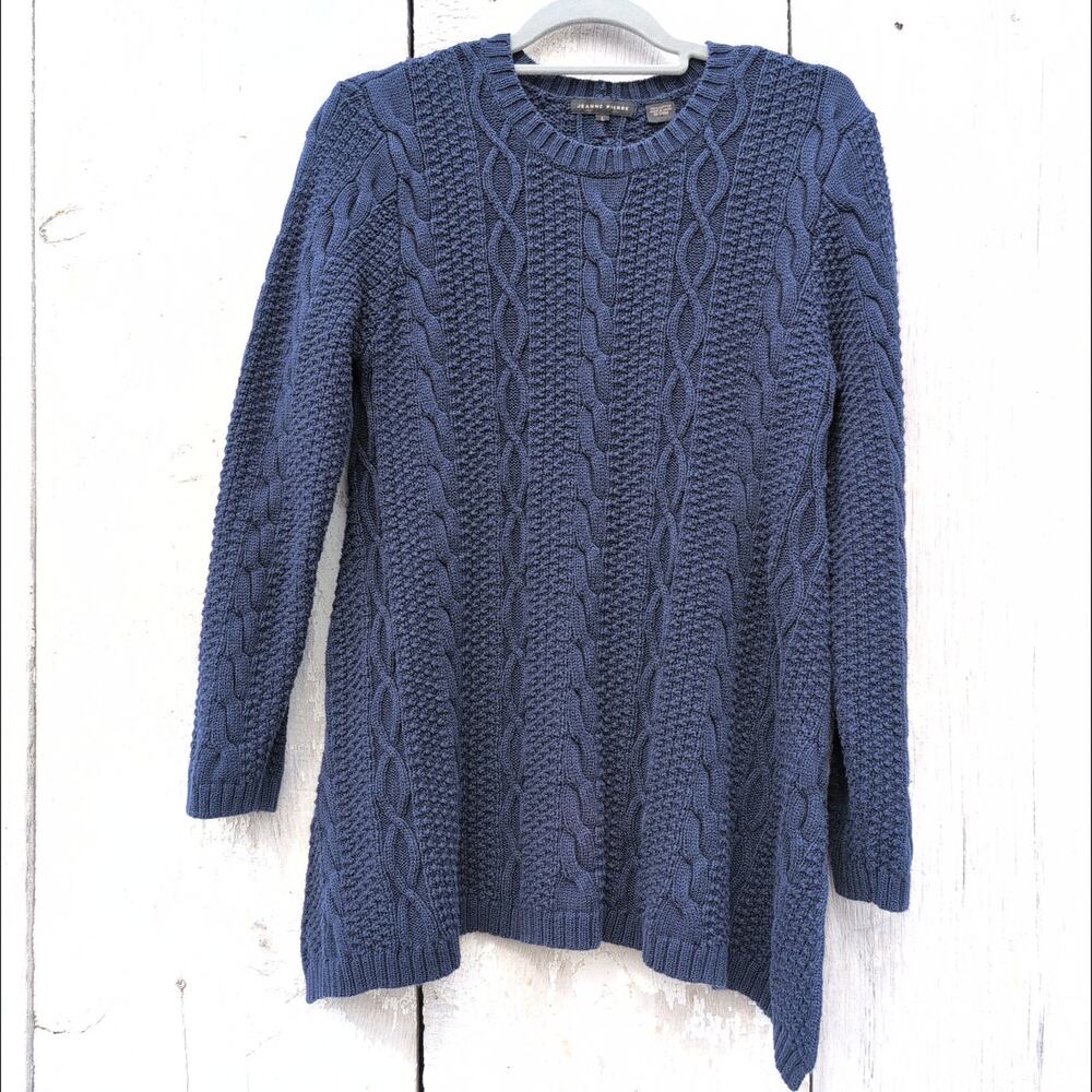 Jeanne Pierre Chunky Honeycomb Cable Knit Flare Bottom Sweater Women's Large